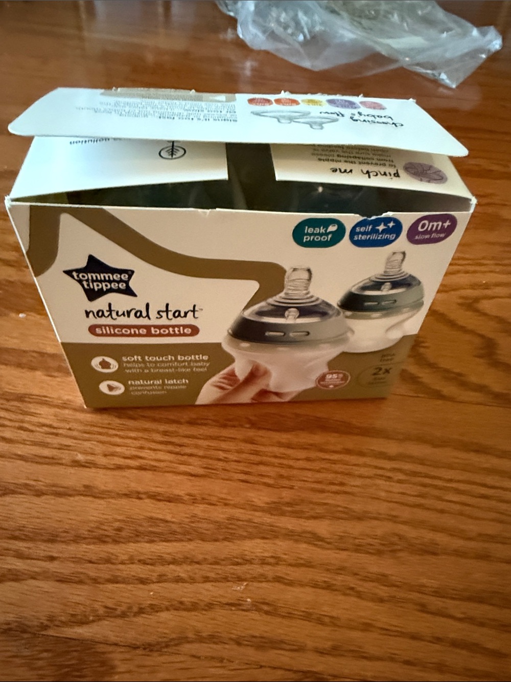 Natural Start Silicone Bottle - Green and White